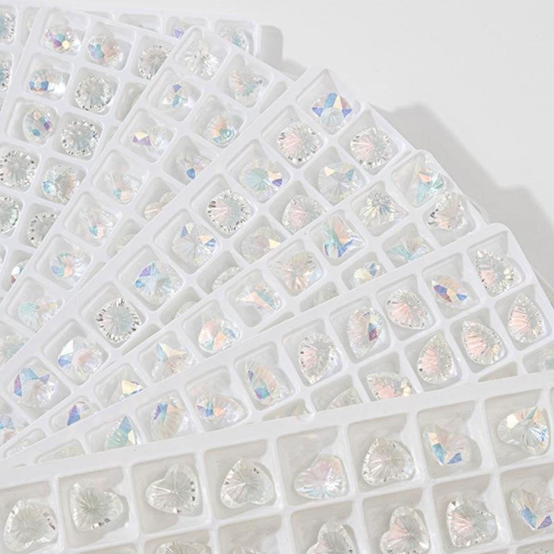 20Pcs Pointed Bottom Nail Rhinestones Diamond Nail Charms 3D Crystal Gems Jewelry DIY Manicures Nail Decorations