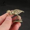 Retro Brass Long-billed Crane Statue Desktop Small Ornaments Bird Animal Miniature Figurines Home Decorations Crafts Collections