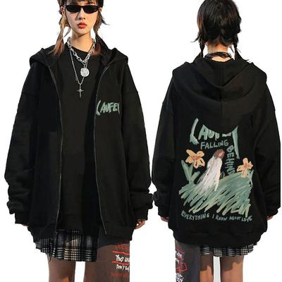 Laufey Ficando Para Trás de Tudo o Que Sei sobre Amor Estampa Moletom com Zíper Masculino Feminino Casual Moda Oversized Jaqueta com Zíper Moletons
