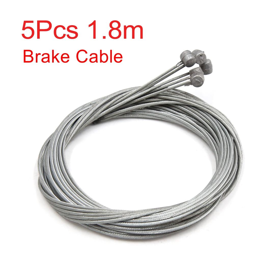 Uxcell Universal 1/2/5Pcs 1.8m Length Metal Clutch Line Cable Wire Brake Accelerator Cable Wire for Motorcycle Scooter 5Pcs Brake