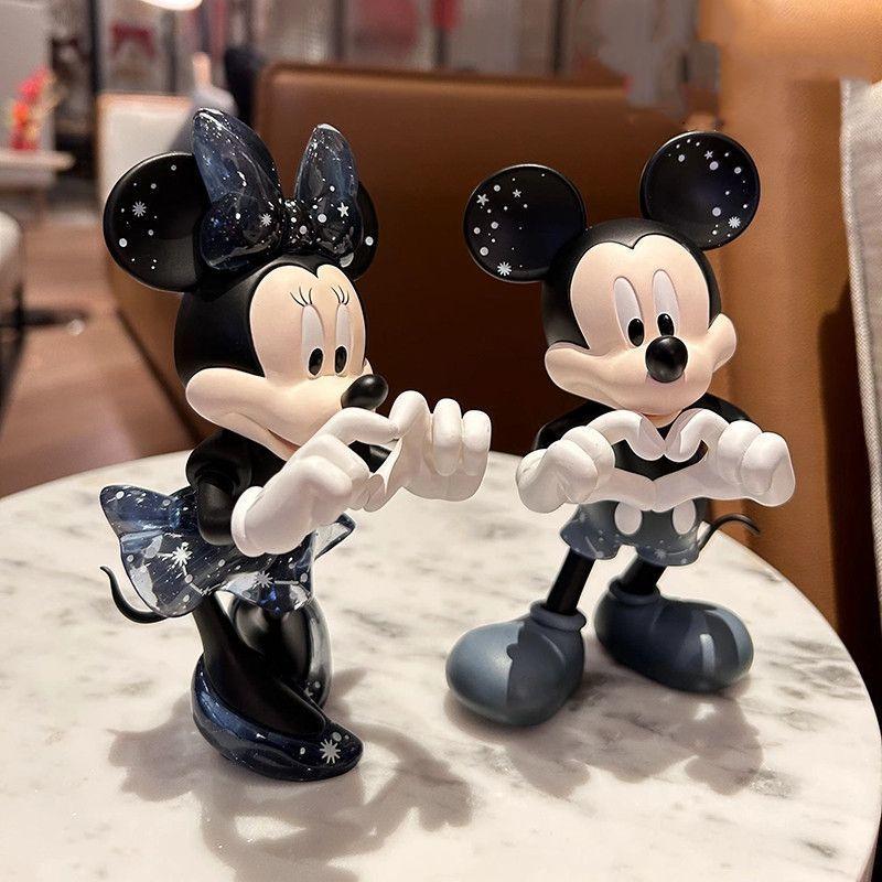 Heart-Shaped Minnie and Mickey Figurines Wedding Decorations Mickey Mouse Trendy Toys Engagement Cake Decor Couple