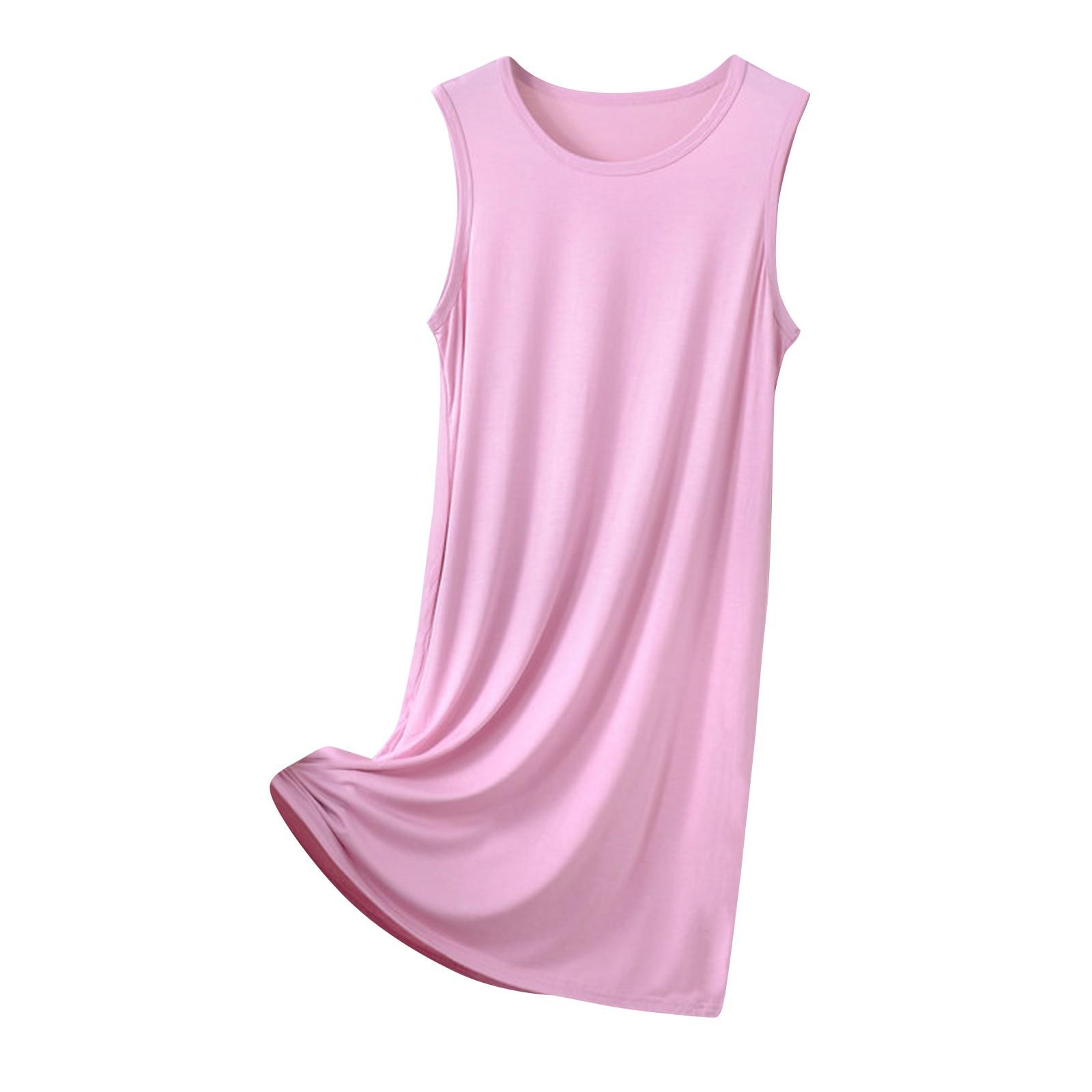 

Женская модная ночная рубашка больших размеров, пижама-сарафан средней длины XXXXXXXXL розовый