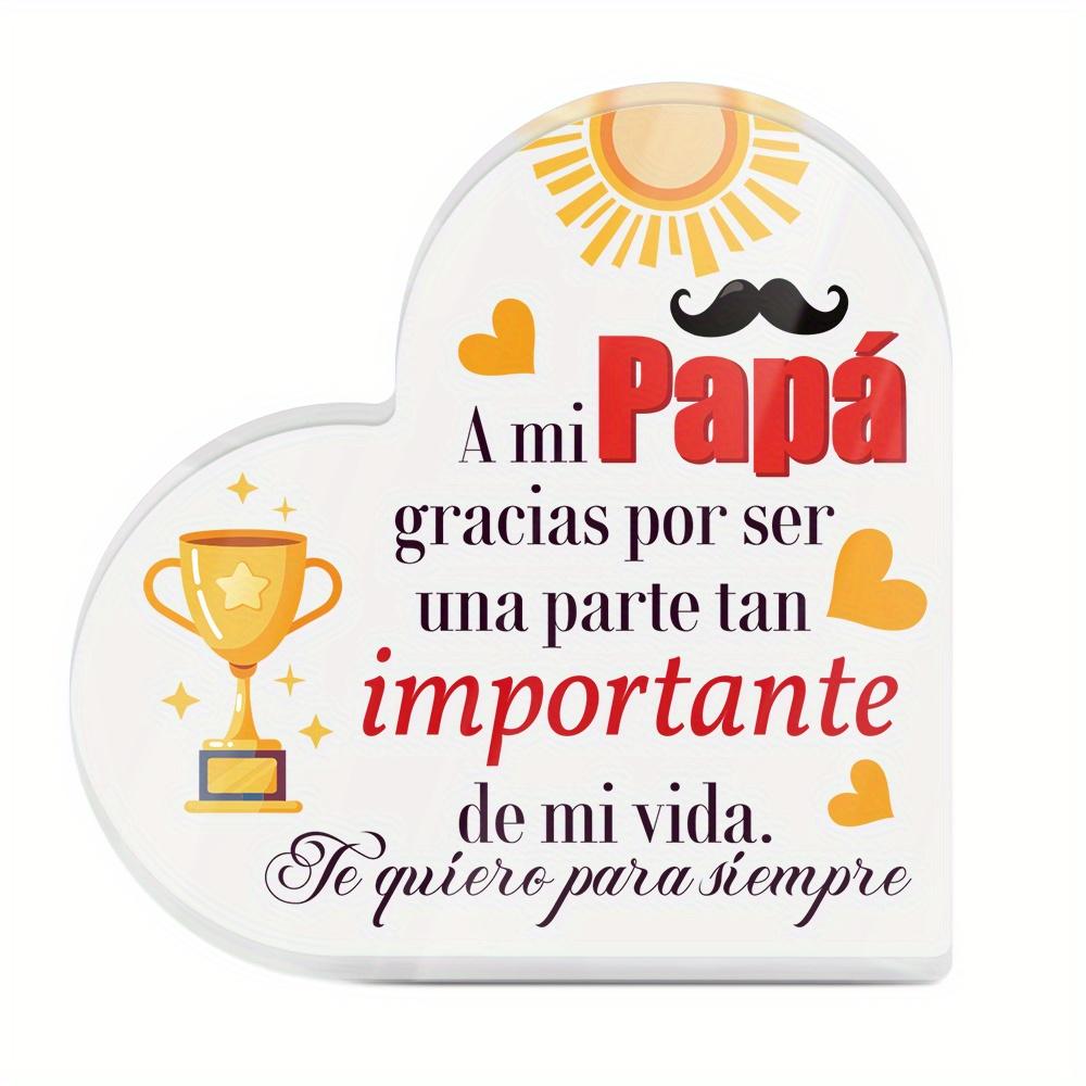 1pc Spanish Heart-Shaped Acrylic Sign Table Decor,  to My Dad, Thank You for Being Such an Important Part of My Life,   Desktop Decoration 10*10cm