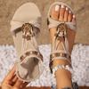 Fashion Bohemia Flower Decoration Cross Strap Gladiator Sandals Women Soft Sole Flat Heels Sandals Women 2025 Summer Fashion Beach Shoes
