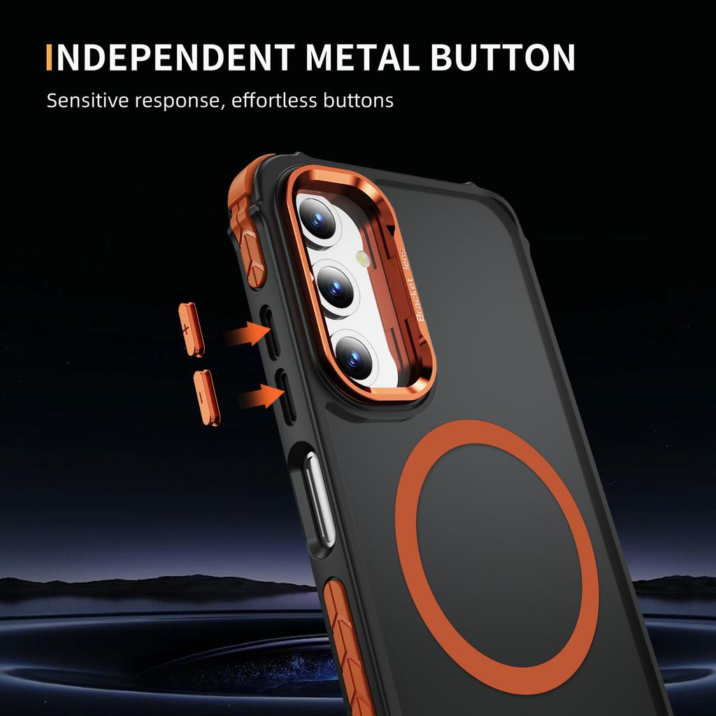 Für Samsung Galaxy A35 5G Hülle mit Objektivständer Matte Rückseite Kompatibel mit MagSafe