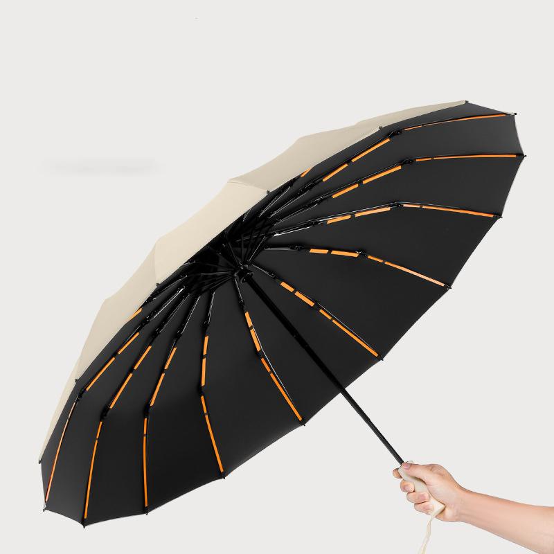 12 Bone Black Glue Fully Automatic Umbrella With Thick And Durable Keel Three Fold Umbrella UV Resistant Folding Umbrella.