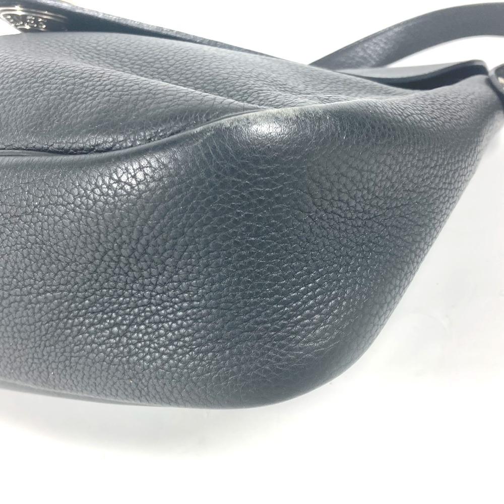 HERMES Serie Christie Rhone Bag Crossbody Flap Shoulder Bag Black/SilverHardware