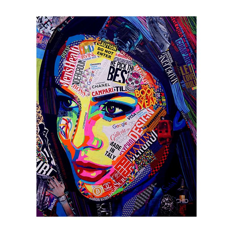Old Magazine Collage Portrait Painting Print Canvas Poster Modern Abstract Wall Art Colorful Pictures For Living Room Home Decor