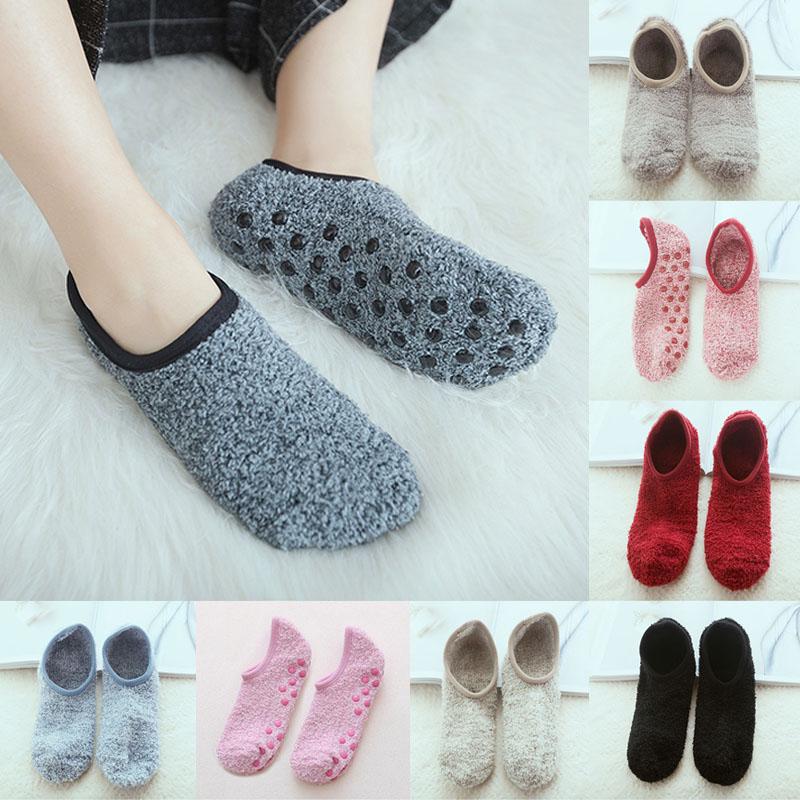 Chaussettes chaudes et épaisses en velours pour adultes, confortables, antidérapantes, pour Yoga, pour femmes, automne et hiver