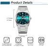 Watch with Luminous Day Stainless Steel Business Quartz Versatile and Stylish Perfect for or Boyfriend Gifts Men's Calendar, Function, Display,