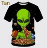 Summer 3D Printing Alien Pattern T-shirt Fashion Round Neck Short Sleeve Universe Neutral Casual T-shirt Source