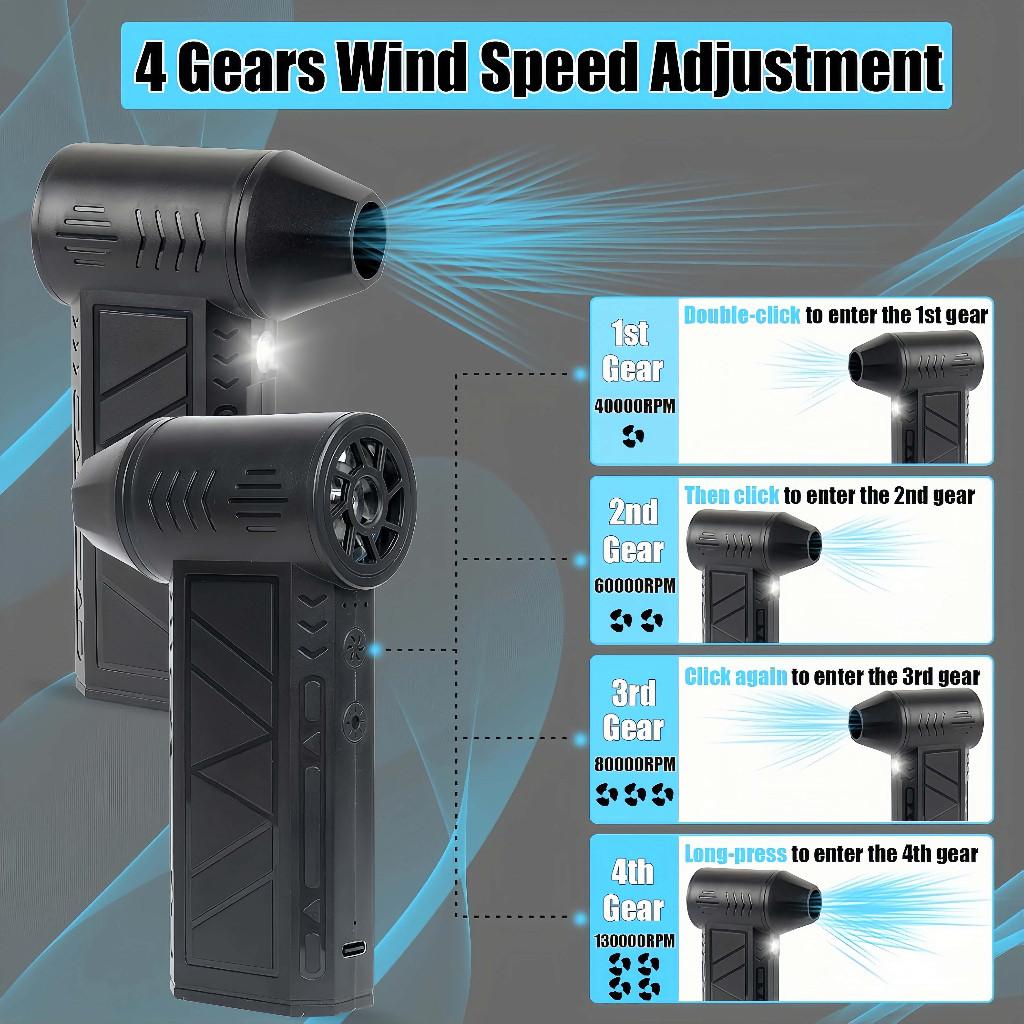 130000 RPM Mini Turbo Jet Blower 200W Cordless Electric Air Duster Travel Portable Dust Cleaner