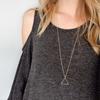Fashion Personality Geometric Long Sweater Chain Women, Vintage Hollow Triangle Pendant Necklace