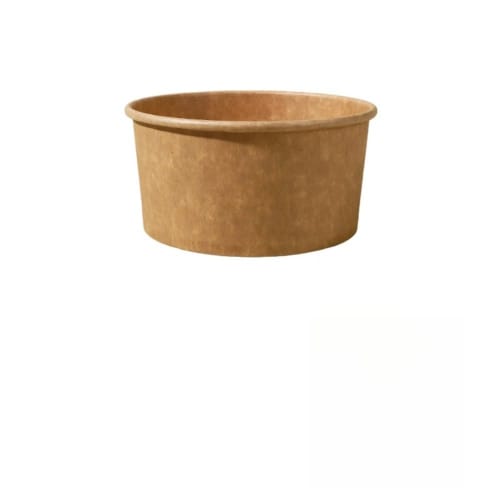 Fiyyuga 100-Piece Disposable Bowls, Disposable Lunch Boxes, Kraft Paper Bowls, Microwave-Safe, Round, with Lids, for BBQs, Commercial Use, Takeout, Sa