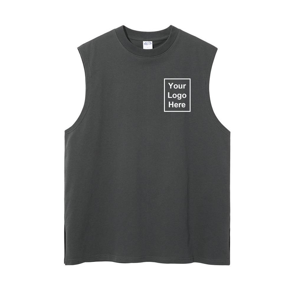 

230 г/м² 100% хлопок футболка без рукавов индивидуальный узор принт мужской жилет персонализированная майка XXXL серый