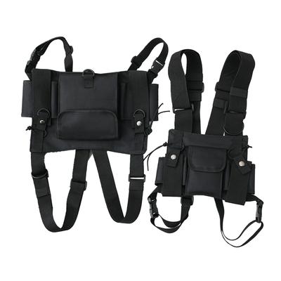 Brusttasche Oxford-Gewebe Nylon Universell Freihändig Brust-Fronttasche Westentasche für Outdoor-Camping Schwarz