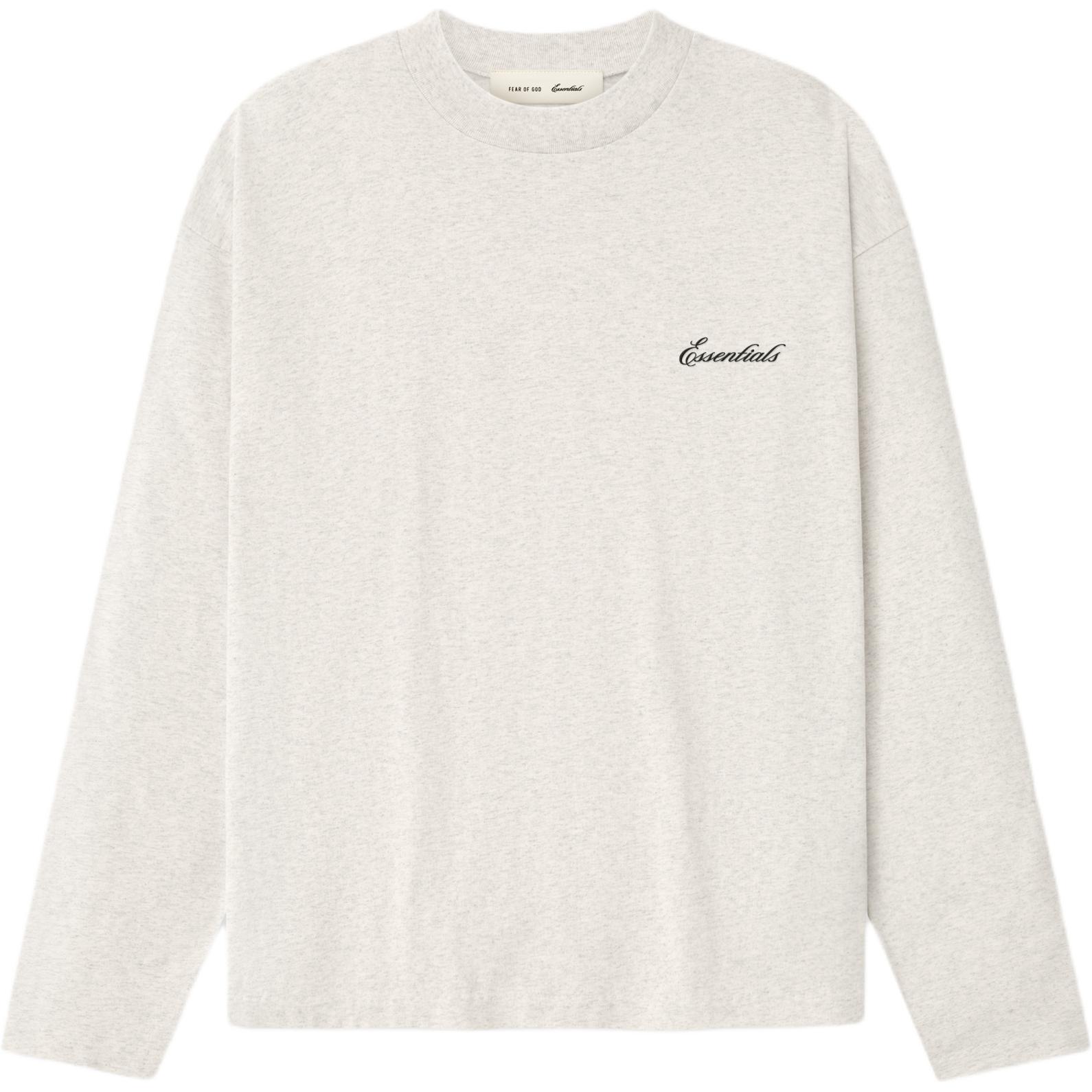

Fear Of God Essentials Classic Fit Long Sleeve T-Shirt Oatmeal Heather Unisex tops 125AS264502F XXL