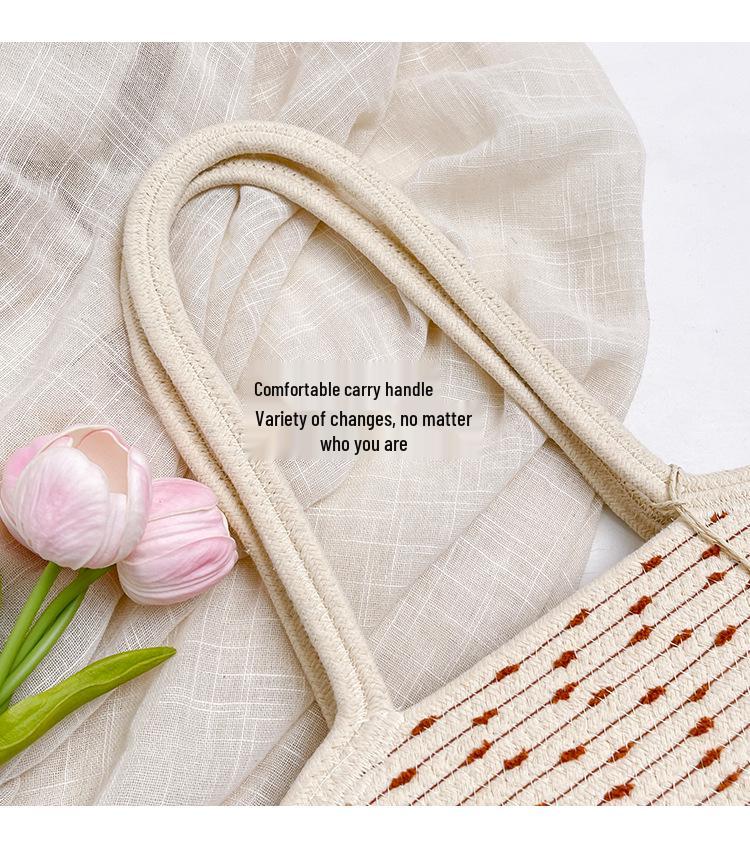 Women's Large Woven Straw Tote Bag - 2025 Summer Beach & Fashion Bucket Style