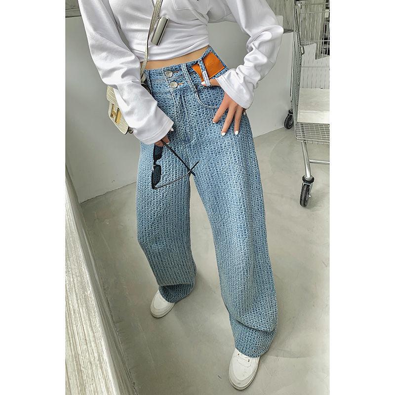 Women's High-Waist Breathable Wide-Leg Jeans - Autumn Slim Fit