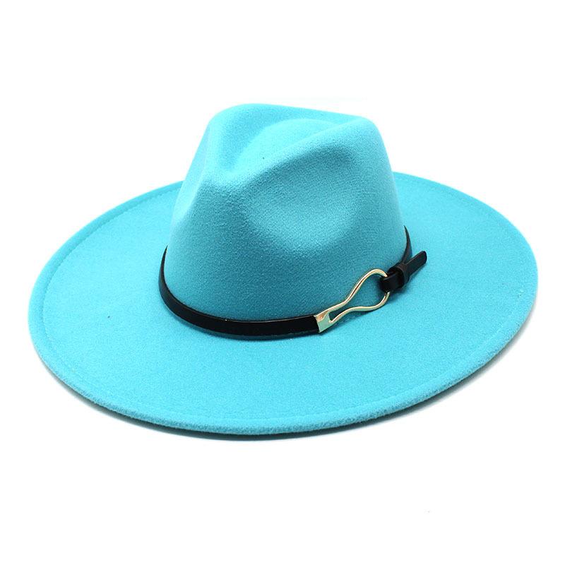 Big Eaves Peach Heart Bump Top Woolen Metal Buckle Top Hat Men'S And Women'S Jazz Hat British Felt Hat