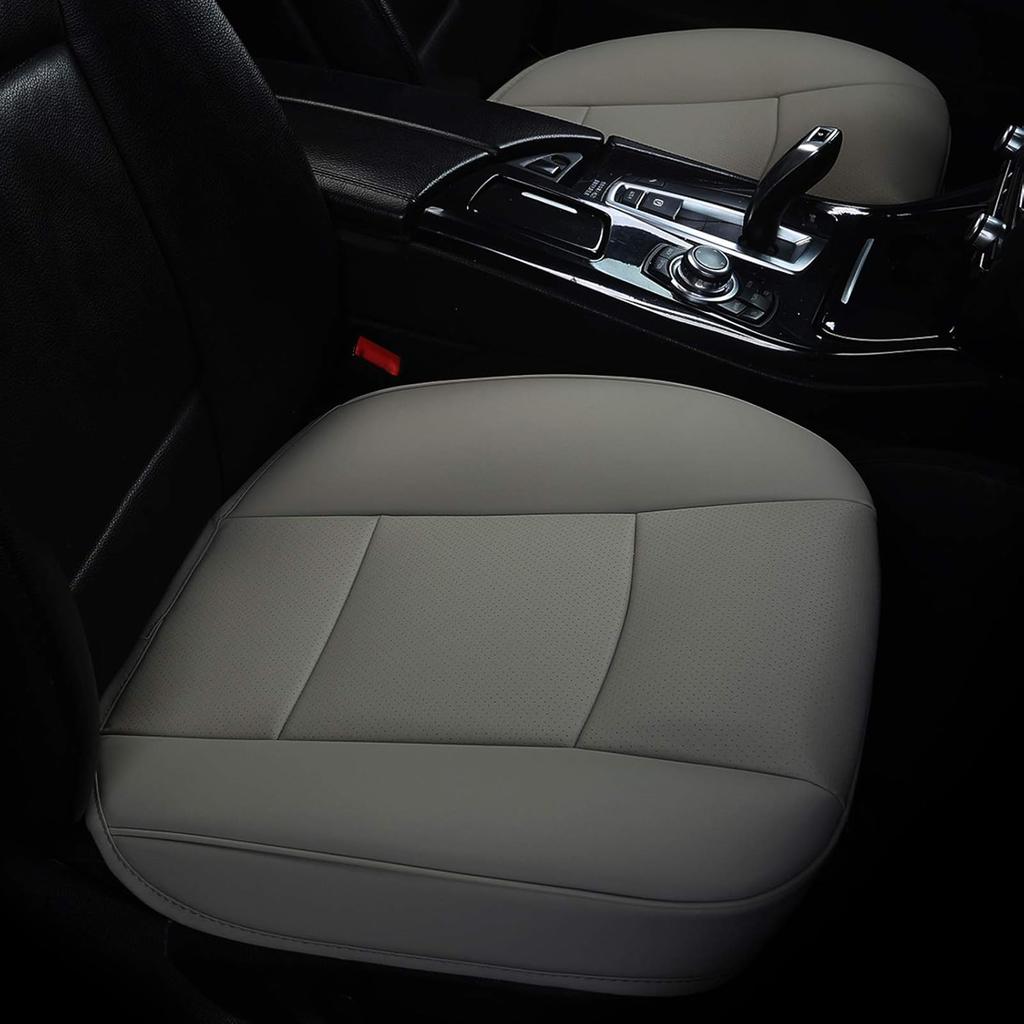 Luxury PU Leather Car Seat Cover Protector Front, Bottom Single Seat Cover-Compatible with 90% Vehicles (Width 20.8 ×deep 21×Thick 0.2 Inch)