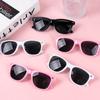 8-12pairs Black Square Frame Sunglasses for Women Men Bride and Groom Photo Glasses Bridal Shower Bachelorette Party Decoration