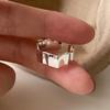 925 Sterling Silver Fold Smooth Surface Adjustable Rings For Women Wedding Engagement Luxury Jewelry Accessories Wholesale
