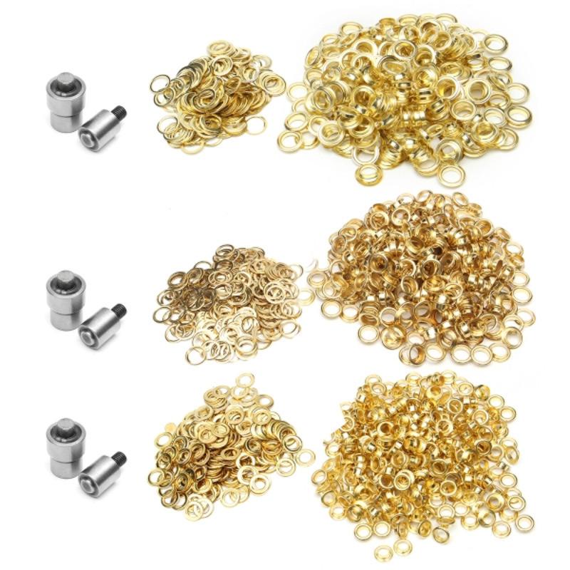 Новый ручной пресс для установки люверсов, комплект с 3 матрицами и 900 люверсами, DIY, ручной инструмент, набор для рукоделия, одежда, люверсы, зеленый