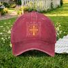 Pc Vintage Washed Baseball Cap with St BenedictS Design  Unisex Outdoor Sports Duckbill Hat  Unisex Trendy Hat  Suitable F