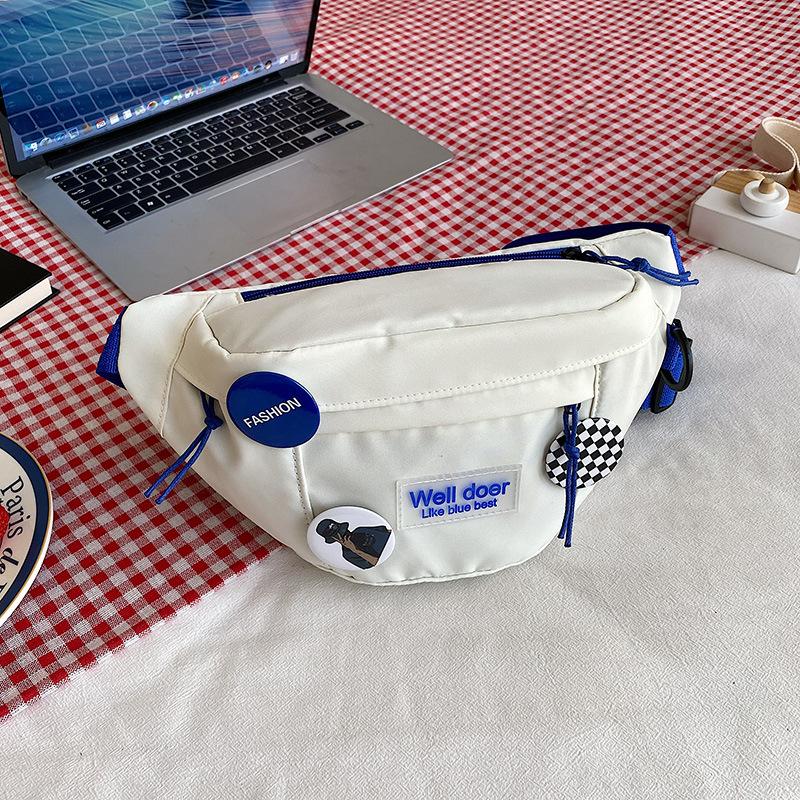 Trendy brand breast bag, men's simple shoulder bag, waist bag, backpack, small satchel, women's simple student messenger bag.