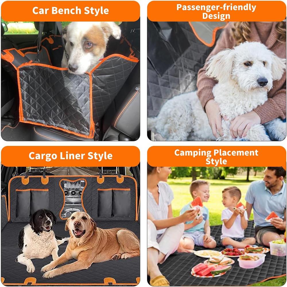 Waterproof Dog Car Seat Cover for Back Seat, Back Seat Extender, Dog Hammock for Cars Trucks & SUVs
