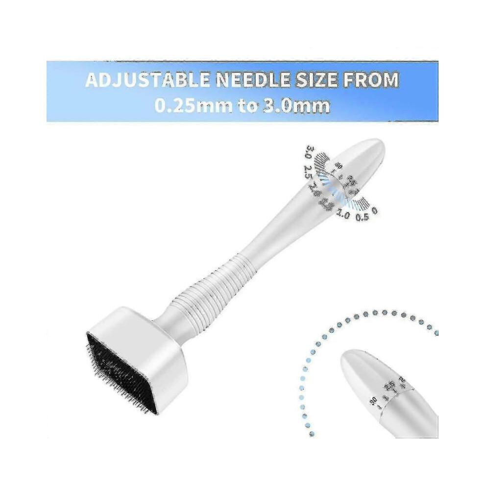 Adjustable Microneedle Derma Stamp for Face Skin Acne Scar Repair And Hair Growth - Microneedling Derma Roller Pen Tool