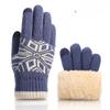 Christmas Double Layer Touch Screen Gloves Plus Velvet Thickened Knitted Gloves Outdoor Winter Cold Warm Gloves Touch Control
