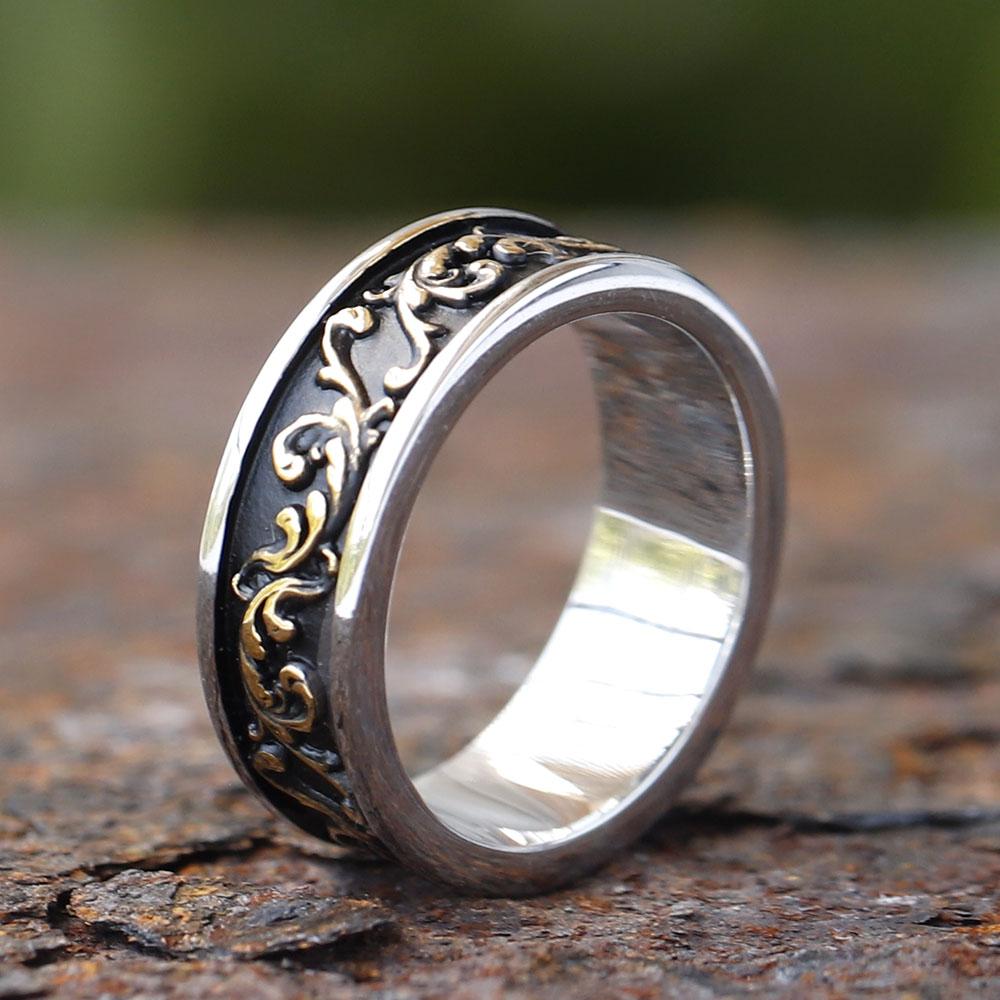 2025 New Arrival Stainless Steel Viking Spindrift Pattern Round Ring Viking Biker Vintage for gift Jewelry free shipping