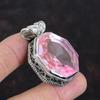 Faceted Pink Kunzite Pendant Vintage Pendant Gemstone Pendant 925 Sterling Silver Pendant Pink Kunzite Jewelry Handmade Pendant Gift For Mom