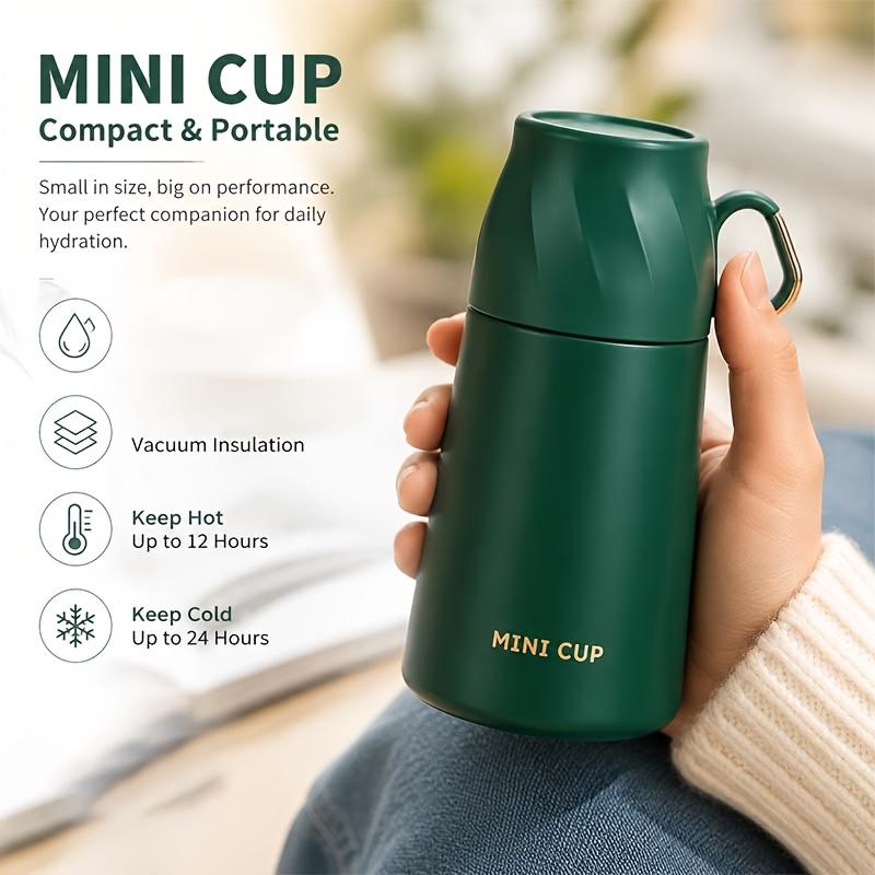 Insulated Stainless Steel Water Bottle Portable Vacuum Flask Thermal Sports Mug with Lid for Outdoor Travel Camping Mini Cup