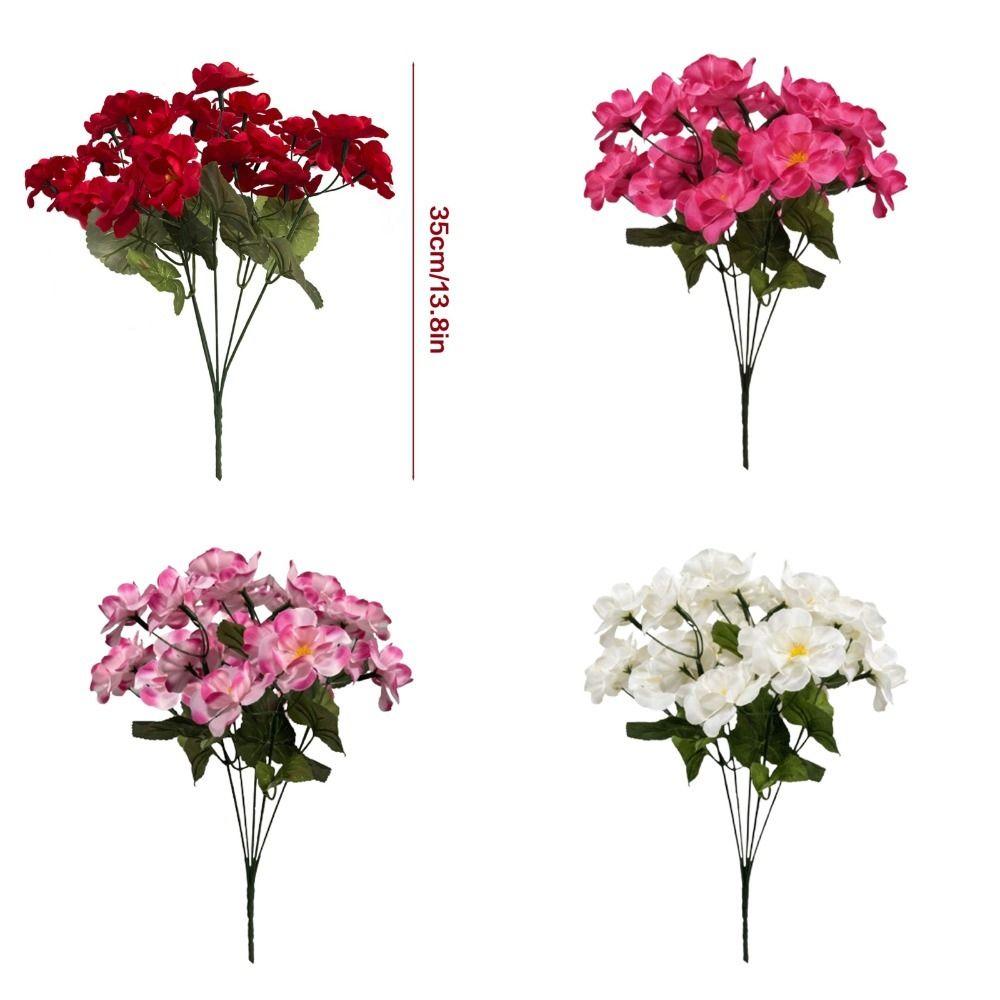UV Protection Silk Begonia Flower Floral Arrangement Fake Flower Faux Plants  Office Decoration