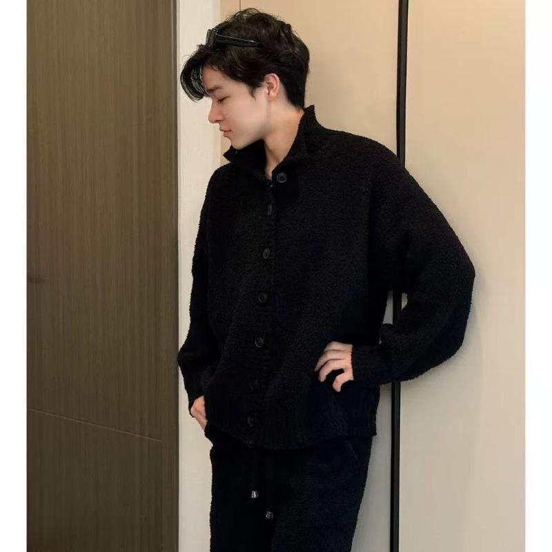 

Winter half-fleece pajamas women s thickened soft stand-up collar long-sleeved suit women s coral fleece loungewear M (80-57.5 kg) чёрный