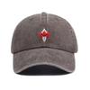 Customize Vintage Washed Cotton Baseball Cap Men Red Maple Leaf Sun Hat Outdoor Street Style Urban Streetwear Dad Cap Adjustable Camping Hiking Hat