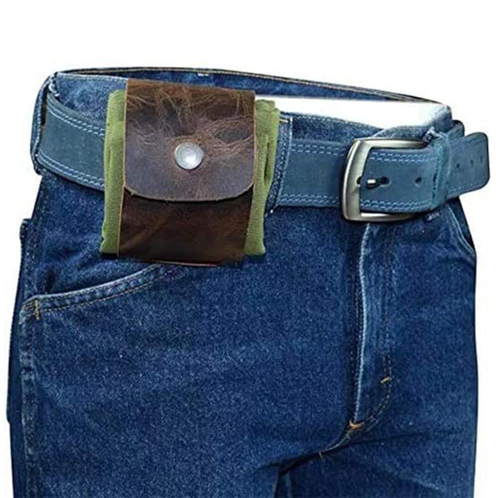 Leather and Canvas Bushcraft Bag Collapsible Waxed Canvas Foraging Pouch for Hiking