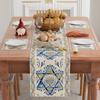 XCHI Six-Pointed Star Hanukkah Olive Leaf Chanukah Menorah Table Runner Table Decoration for Party Home Kitchen Dining Holiday Decor 13x72 Inch