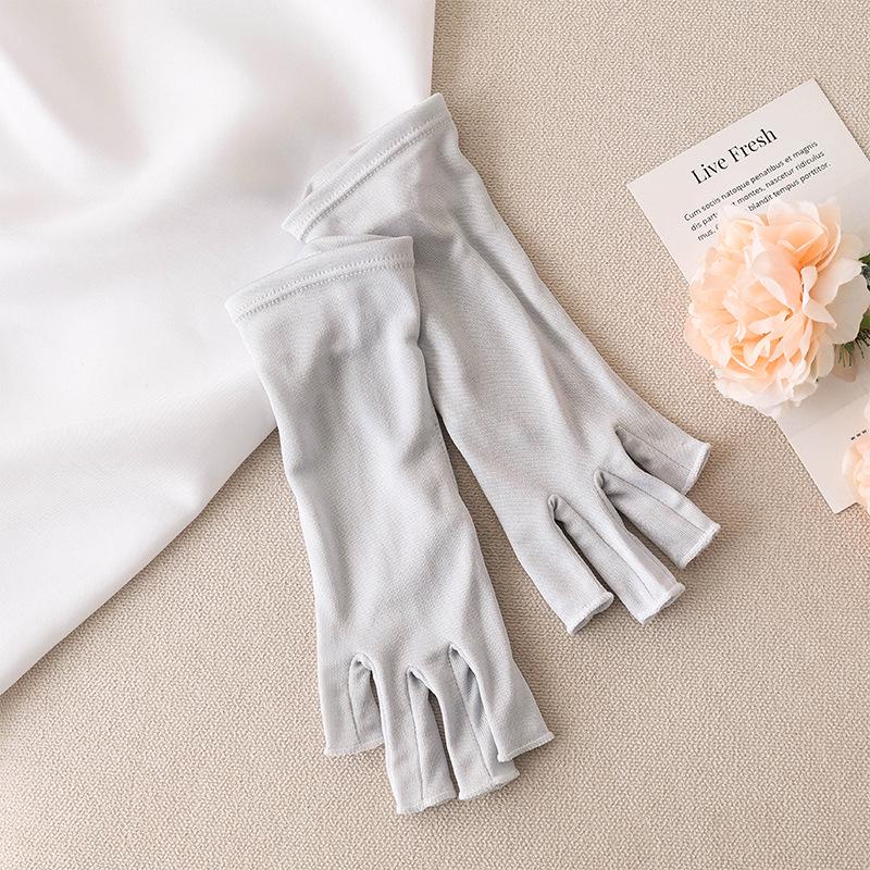 YuYue 2025 Mulberry Silk Sun Protection Half-Finger Gloves for Summer Driving and Riding