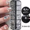 Nail Art Jewelry, Maillard Color Pearl Flat-Bottomed Diamond Steel Ball Diy Nail Jewelry Mixed