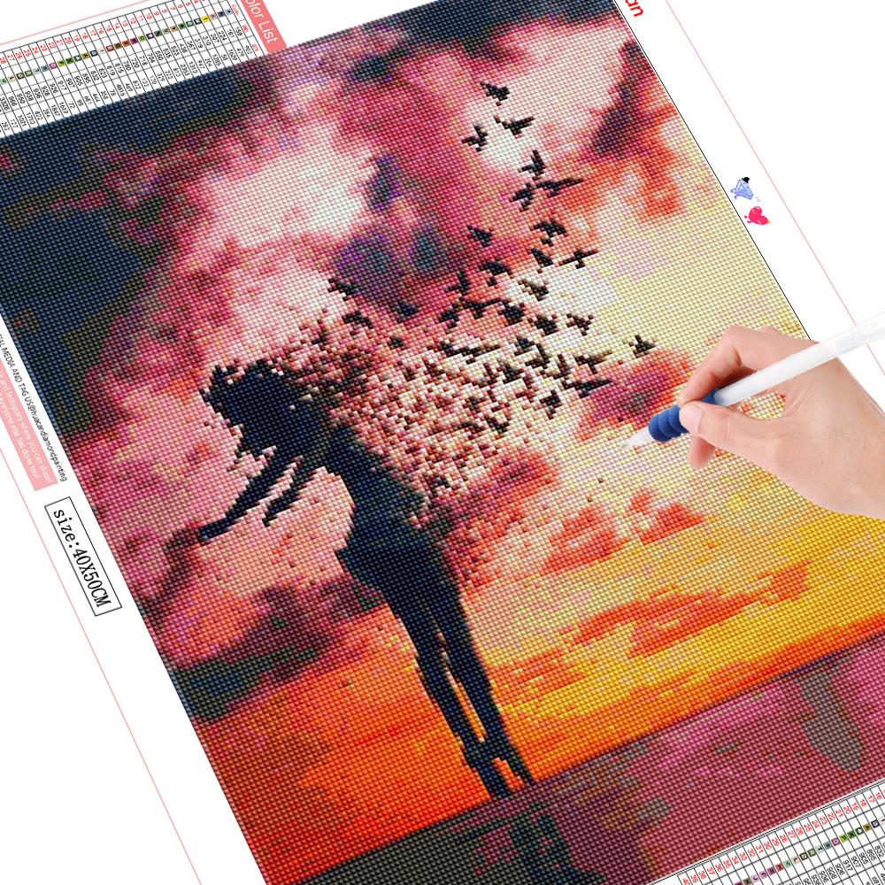 

5D Алмазная картина Полный круглый портрет Алмазная вышивка Крестом Украшение дома Алмазное искусство 20X30CM