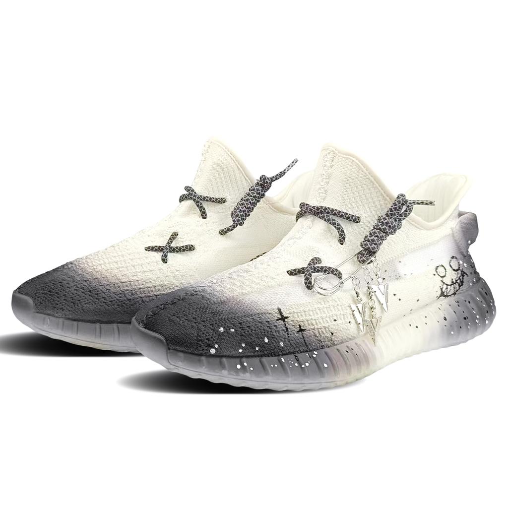 adidas Originali Yeezy Boost 350 V2 Resistenti all'Abrasione Resistenti all'Abrasione Scarpe Basse Casual Unisex Bianco Nero HQ6316(Team373-)