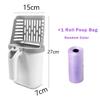 2 in 1 Detachable Shovel Sand Cats Toilet with Auto Baffle Set Kitten Cleaning Shovel Sand Litter Scoop Pickup Bag Cat Supplies