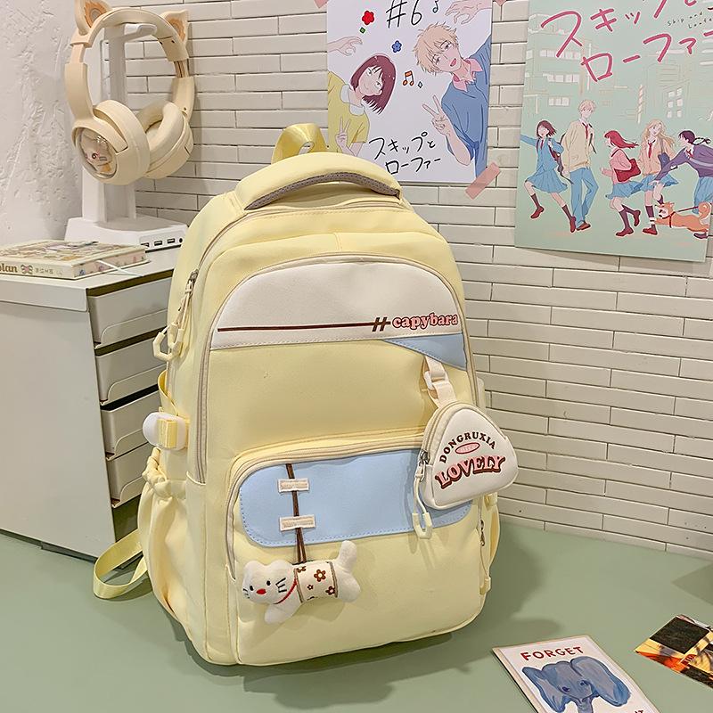 Spring New Men's and Women's Junior High School High School Large-capacity Backpack Trend To Reduce The Burden of College Students Backpack Backpack