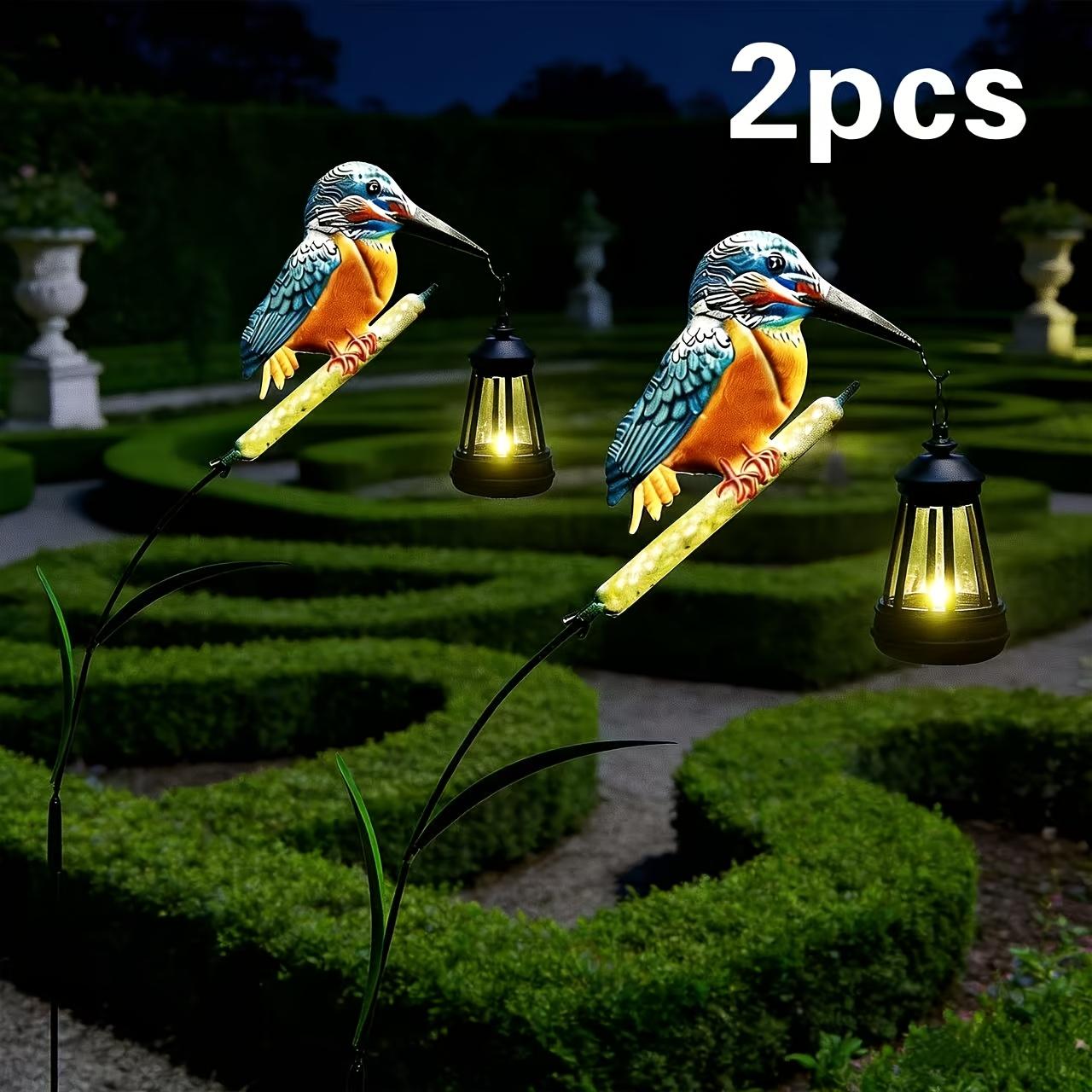 

2Pcs Solar Garden Stakes Outdoor Kingfisher Bird Decor Swaying Reed Landscape Lamp IP65 Waterproof Yard Art for Yard Flower Bed