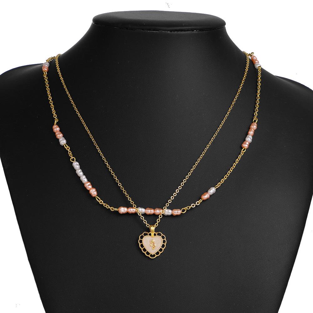 Collana Trendy con Ciondolo a Cuore per Donna - Catena Minimalista per la Clavicola con Chiusura OT per uno Stile alla Moda