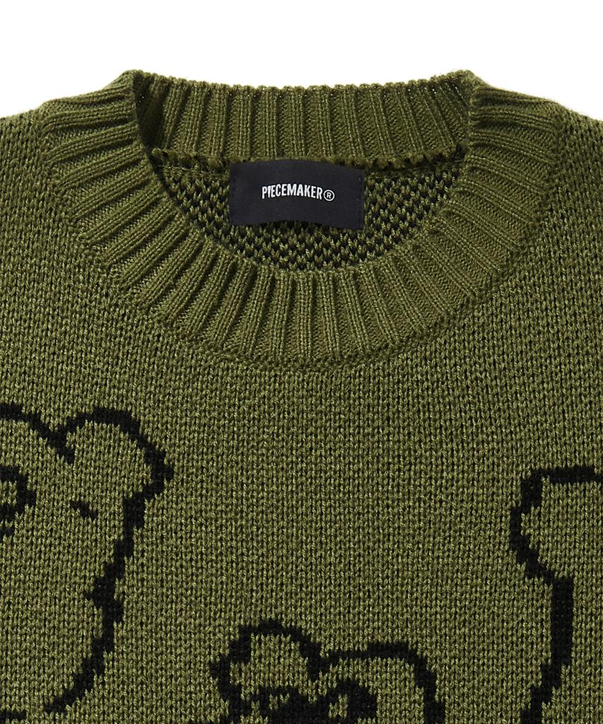 PEACE MAKER Teeth Knit Sweater (Avocado)